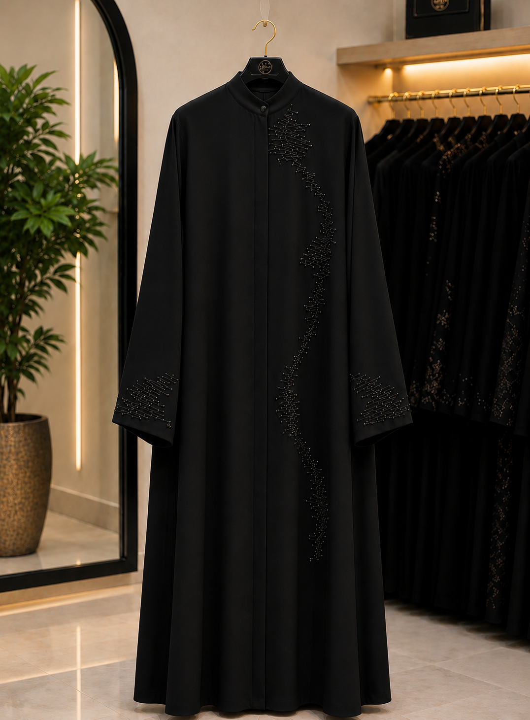 Elegant Black Embroidered Abaya